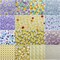 42Pcs Vintage Floral Precut Fabric Squares 10x10(Yellow Purple)